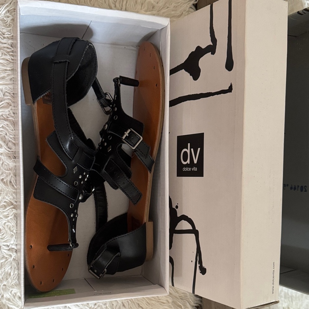 Dolce Vita Black Leather Sandals